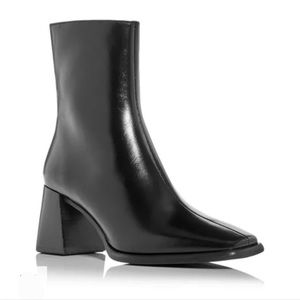 Jeffery Campbell Geist Leather Square Toe Boot Black